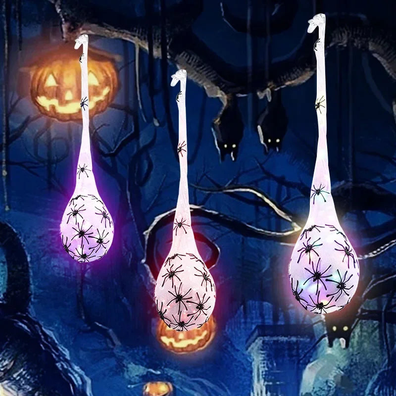 1-5PCS Halloween Hanging Spider Egg LED - Hiddengem