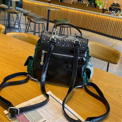 Backpack Shoulder Bag  Diamond Leather - Hiddengem