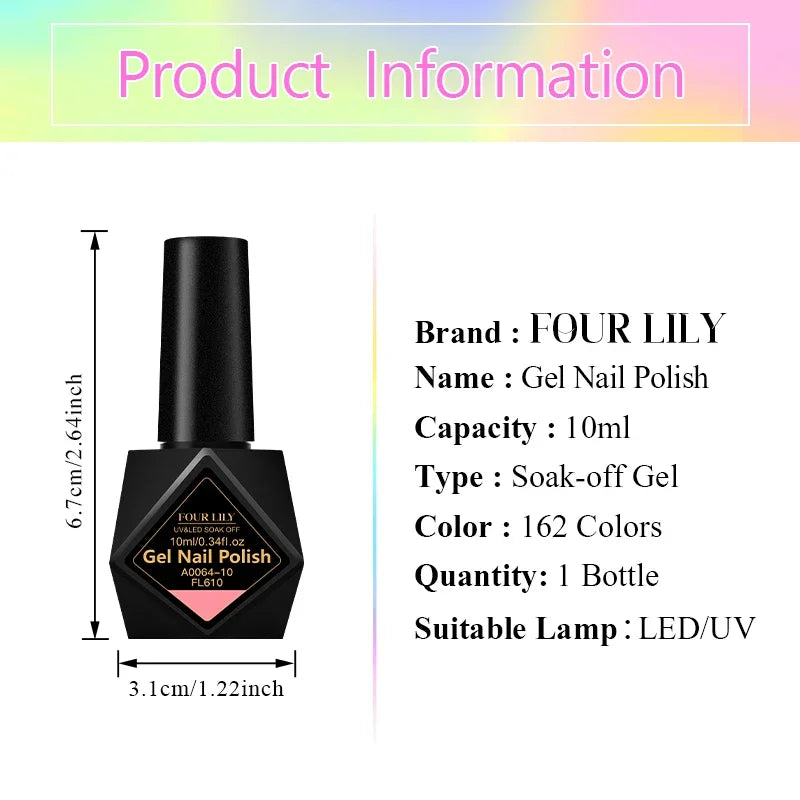 3PCS/SET FOUR LILY Halloween Orange/Brown Gel Nail Polish - Hiddengem