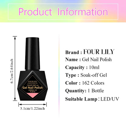 3PCS/SET FOUR LILY Halloween Orange/Brown Gel Nail Polish - Hiddengem