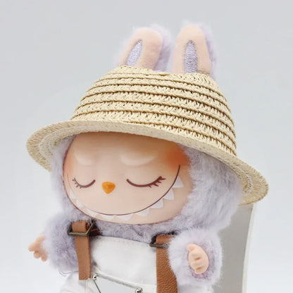 Labubu open top straw hat