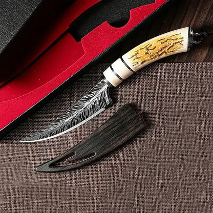 Stainless Steel Curved Blade Damascus design - Hiddengem