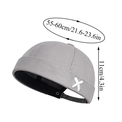 Men Hip Hop Hats Vintage Beanie Hat Summer Adjustable Landlord Hat Trendy Streetwear Docker Cap Women men Brimless Skullies Cap