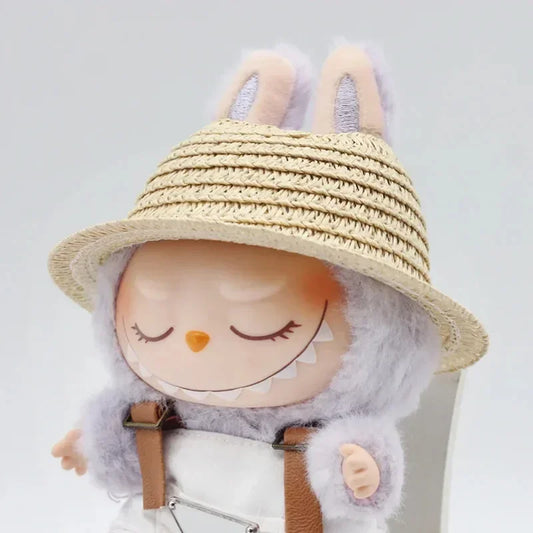 Labubu open top straw hat