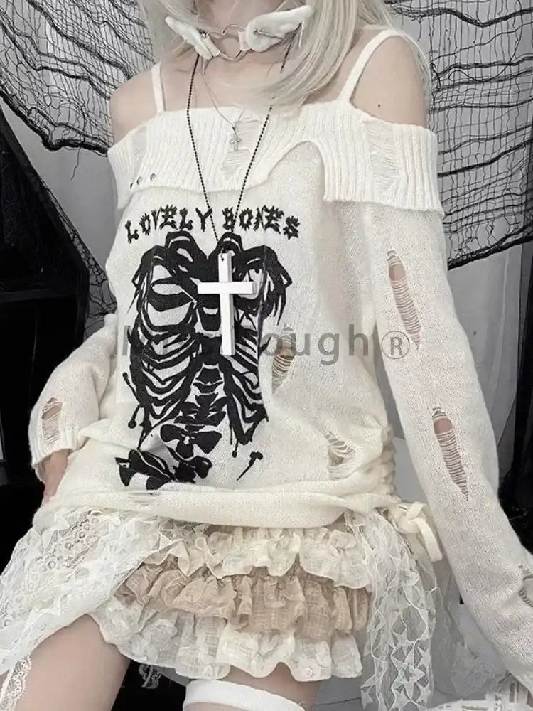 Harajuku Gothic Knitted Pullovers - Hiddengem