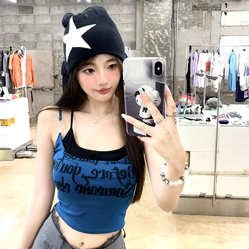 LADIES//_ Fashion Letter Print Camisole - Hiddengem