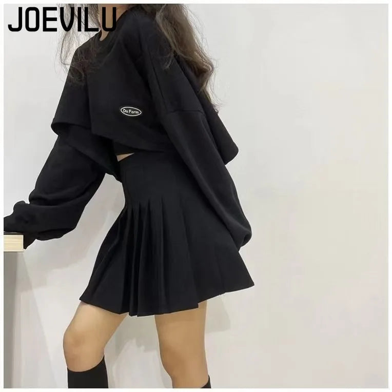 Oversized Crop Sweatshirt and Spaghetti Strap - Hiddengem