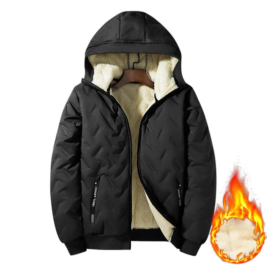Men's hooded warm short jacket - - Hiddengem