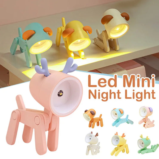 LED Night Light Mini Folding animal for desk
