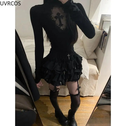 Dark Gothic Lolita 2 Piece - Hiddengem