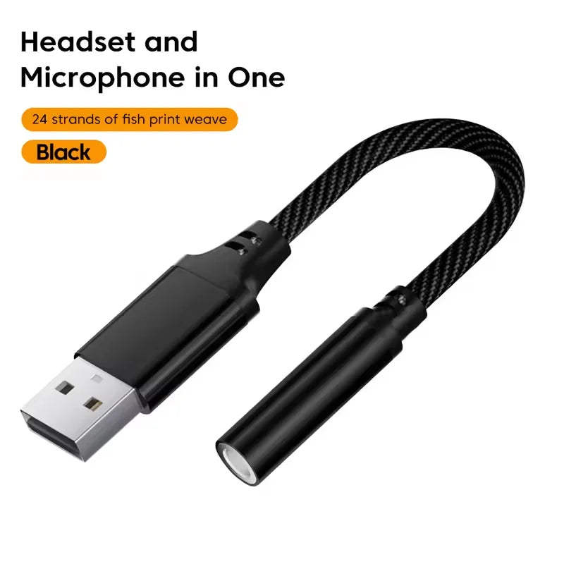 USB to 3.5MM Audio AUX Cable Adapter External Sound Card - Hiddengem