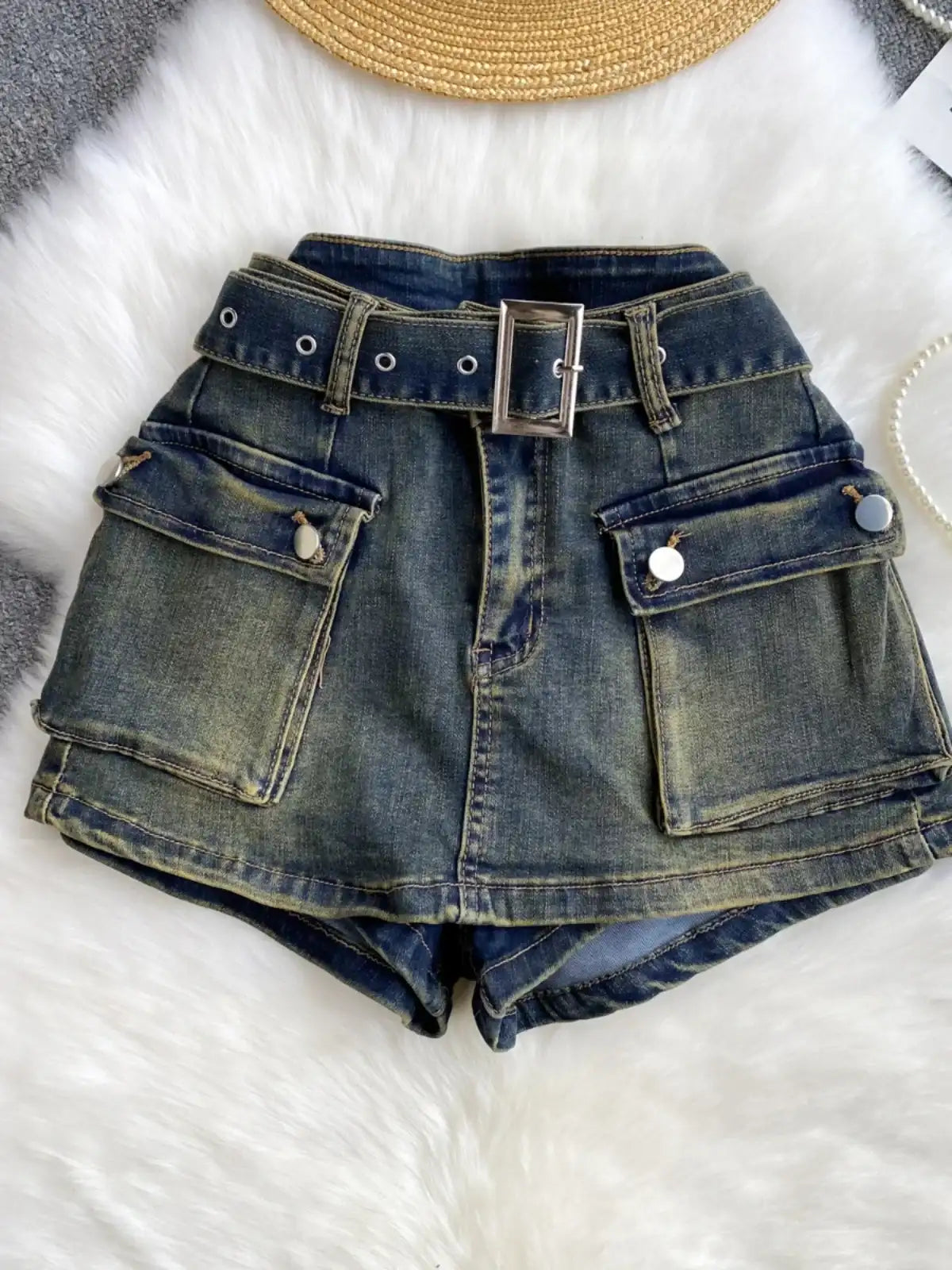 High Waist jeans skort - Hiddengem