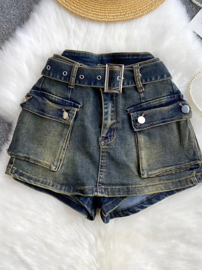 High Waist jeans skort - Hiddengem