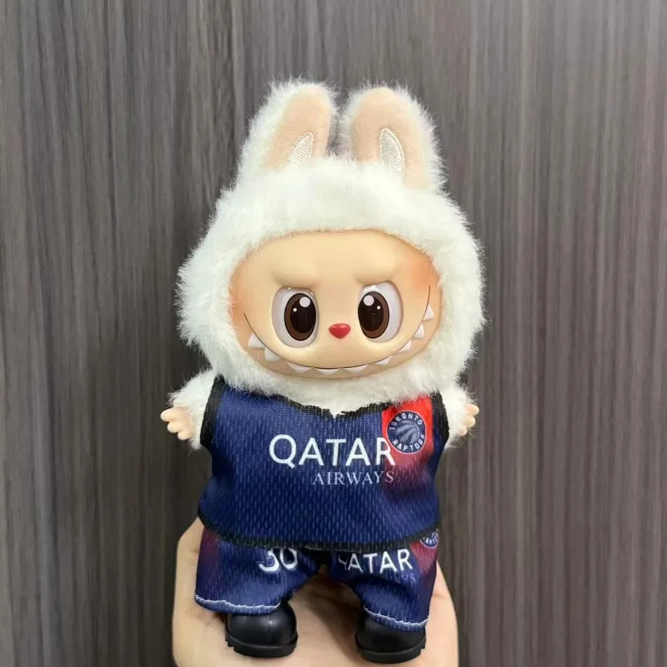 Anime Labubu Clothes Football basketball jerseys Labubu Idol V1 V2 Dolls Clothing Accessories 15/17cm Plush Doll Universal