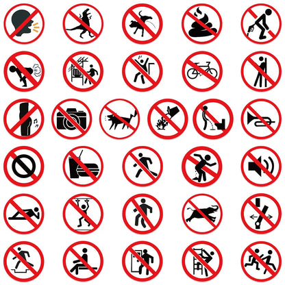 Wholesale 10/62Pcs Funny Warning Graffiti Stickers - Hiddengem