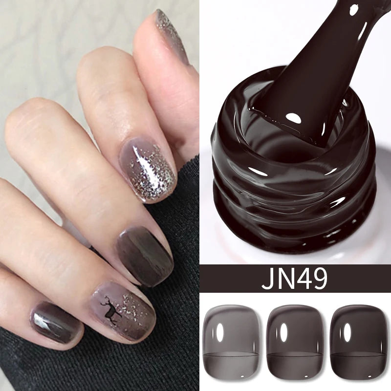 BORN PRETTY 10ML Nude Brown Fall Gel Nail Polish White Halloween Fall - Hiddengem