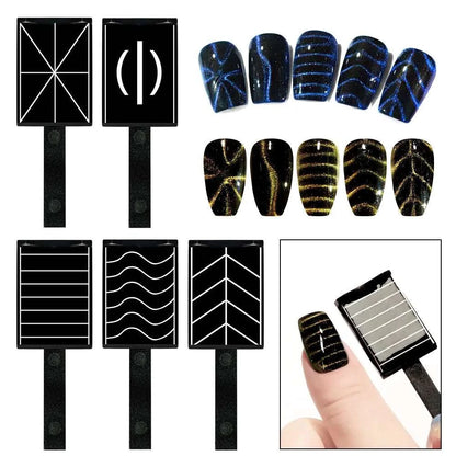 Nail Art Magnetic Stick Wand Pen Kit for 3D Cat Eye Gel Painting Nails - Hiddengem