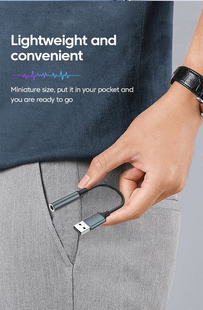 USB to 3.5MM Audio AUX Cable Adapter External Sound Card - Hiddengem