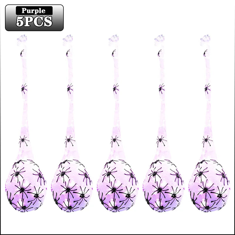 1-5PCS Halloween Hanging Spider Egg LED - Hiddengem