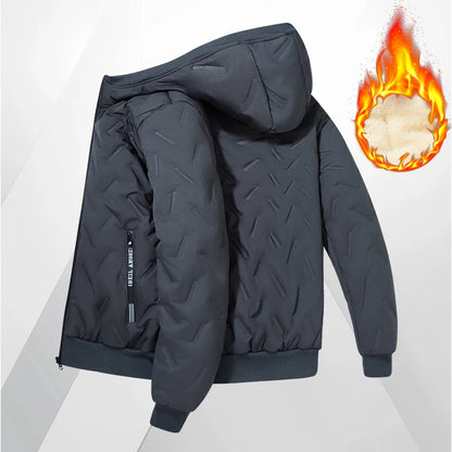 Men's hooded warm short jacket - - Hiddengem