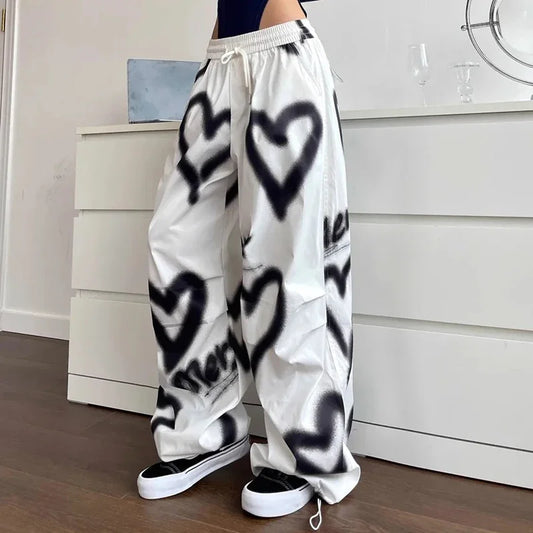 Ladies American Hip Hop Love Graff Casual Pants