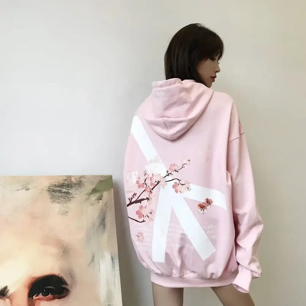 Gothic Pink Girly Sakura Hoodie - Hiddengem