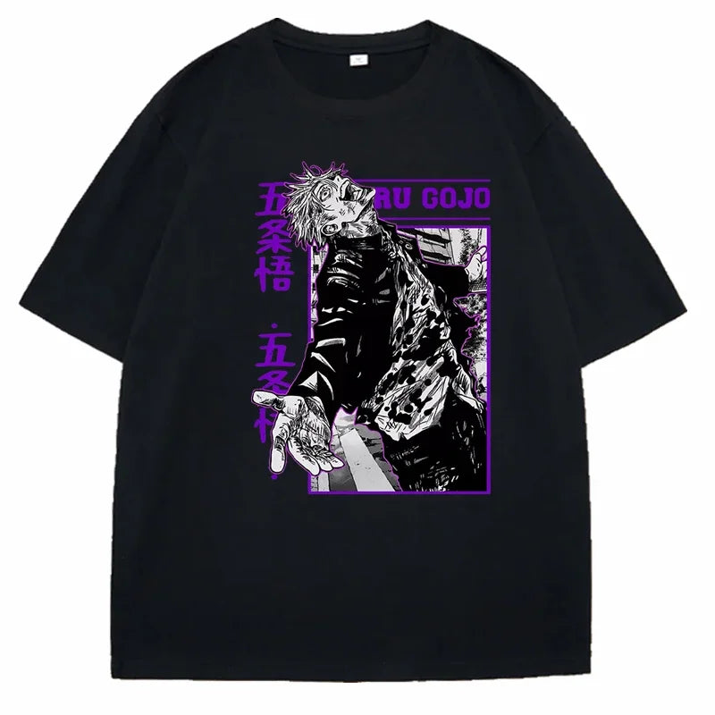 Anime Gojou Satoru Jujutsu Kaisen Print Tops - Hiddengem