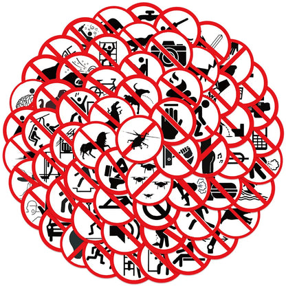 Wholesale 10/62Pcs Funny Warning Graffiti Stickers - Hiddengem