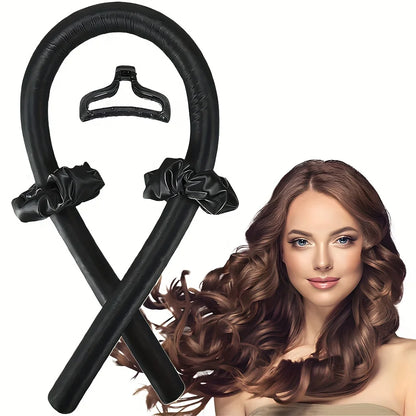 4pcs in 1 Sponge Hair Curlers with 1 Clips & 2 Scrunchies -