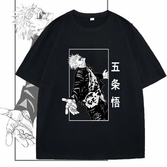 Anime Gojou Satoru Jujutsu Kaisen Print Tops - Hiddengem