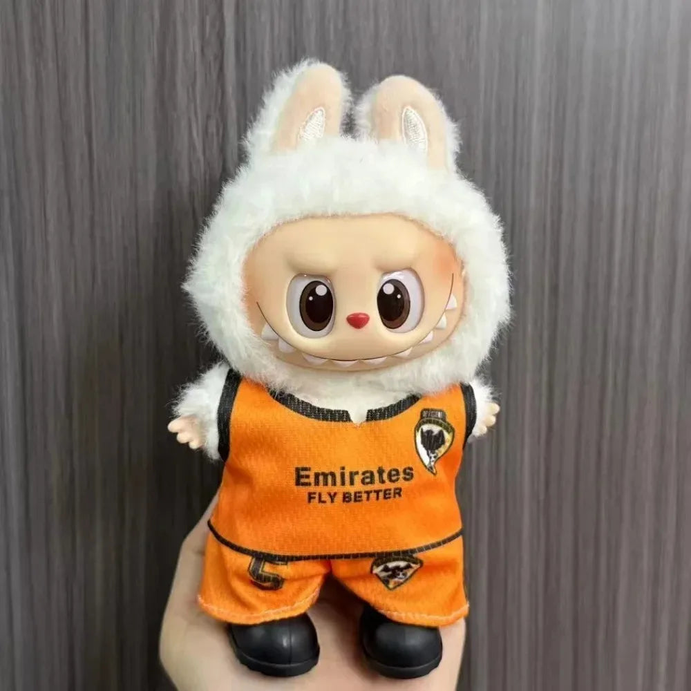 Anime Labubu Clothes Football basketball jerseys Labubu Idol V1 V2 Dolls Clothing Accessories 15/17cm Plush Doll Universal