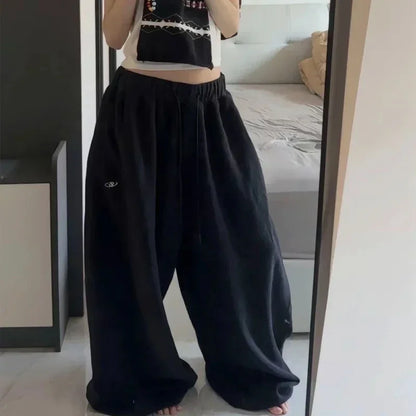 retro hip-hop oversized ladies black streetwear