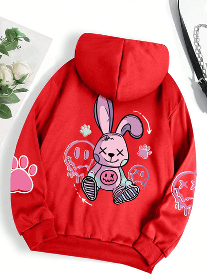 Ladies Hip Hop Street Casual Printed Hoodie