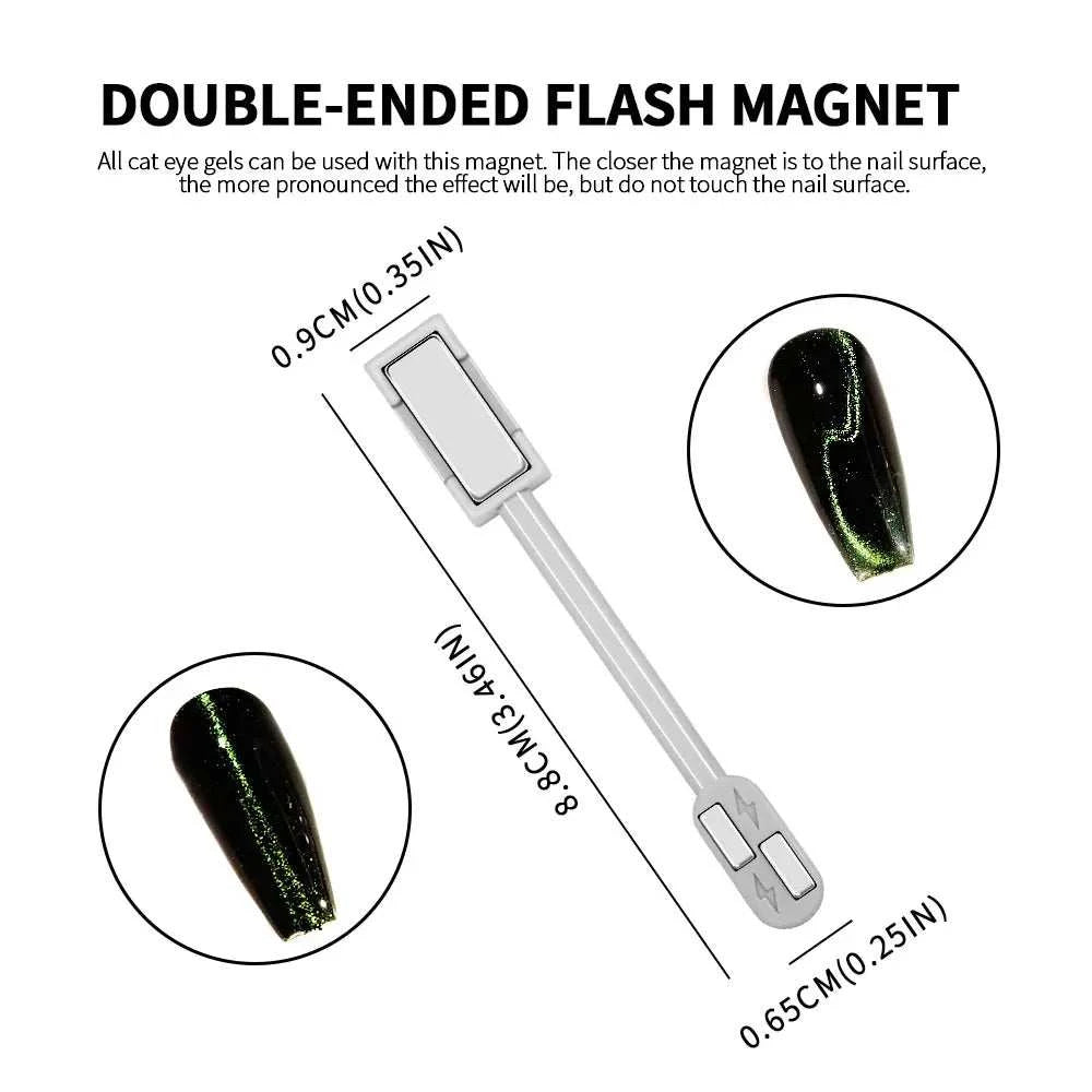 Nail Art Magnetic Stick Wand Pen Kit for 3D Cat Eye Gel Painting Nails - Hiddengem