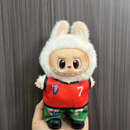 Anime Labubu Clothes Football basketball jerseys Labubu Idol V1 V2 Dolls Clothing Accessories 15/17cm Plush Doll Universal