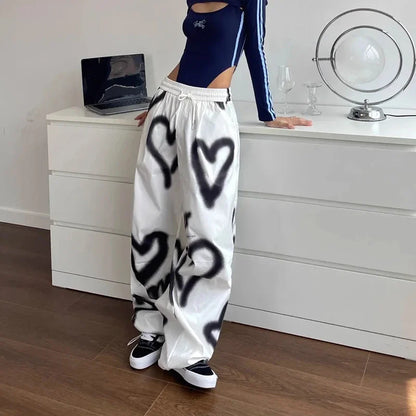 Ladies American Hip Hop Love Graff Casual Pants