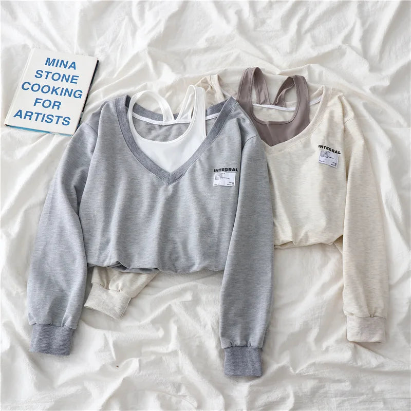 Two Pieces Strapless Crop Top Sweater - Hiddengem
