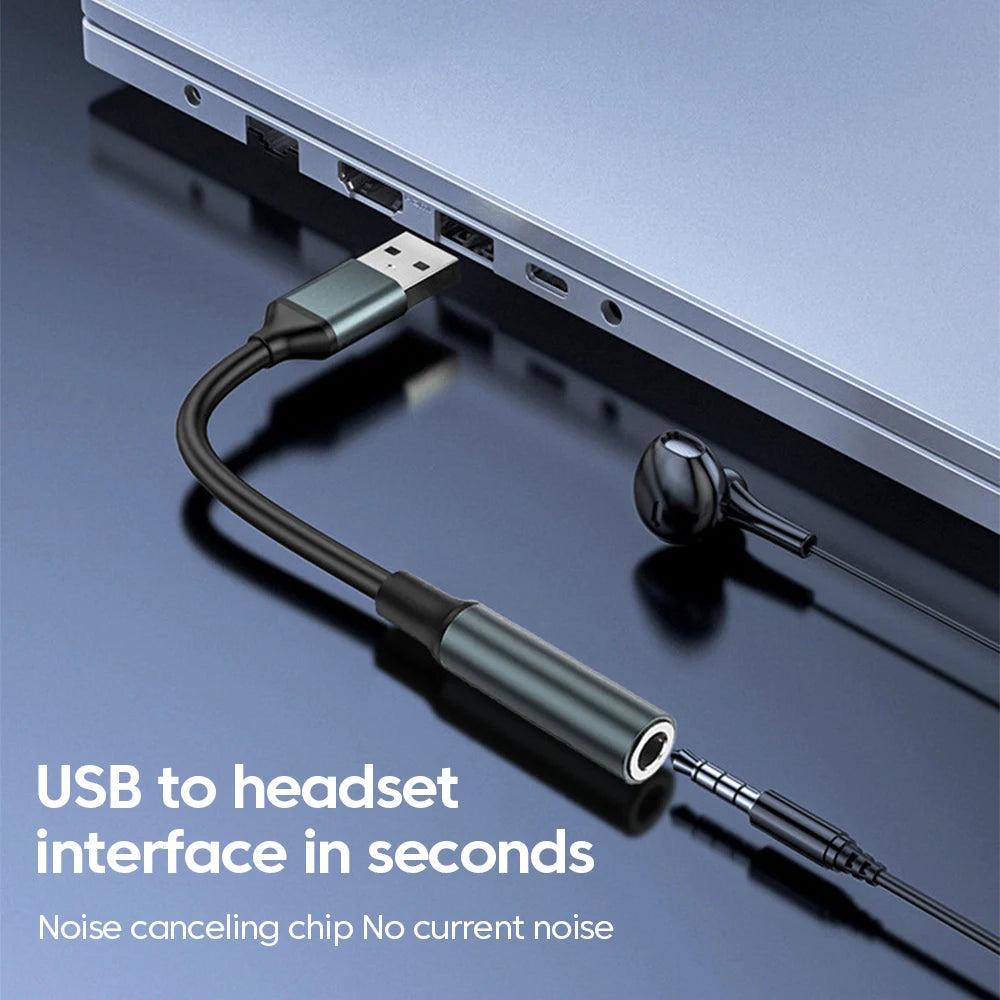 USB to 3.5MM Audio AUX Cable Adapter External Sound Card - Hiddengem