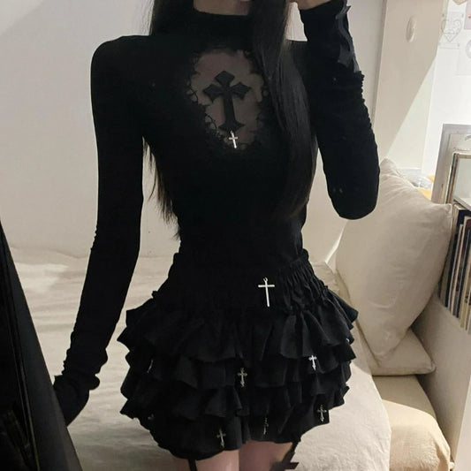 Dark Gothic Lolita 2 Piece - Hiddengem